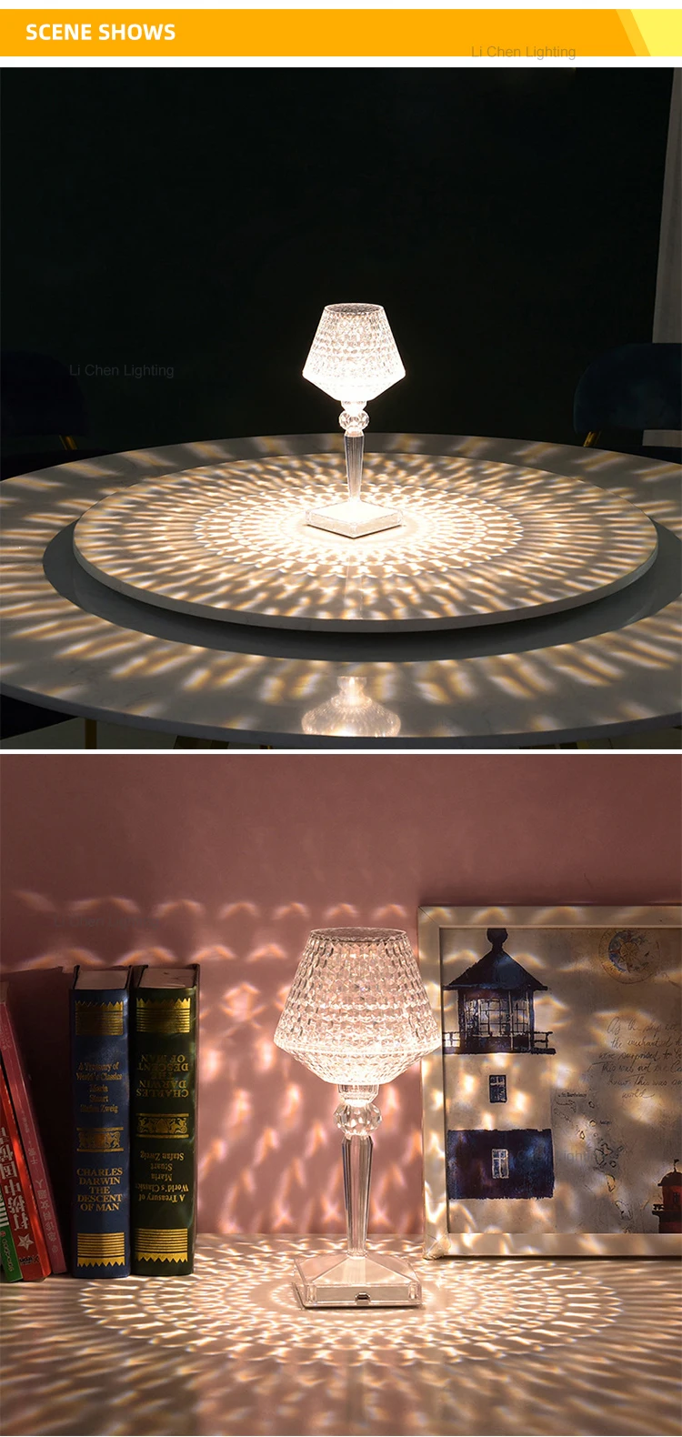 tb5027 luxury style portable touch switch camping bar restaurant hotel rgb modern led table lamp -4