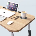 Computer Table Adjustable Foldable Laptop Desks MDF Bed Computer Table With Cup Holder