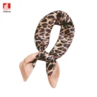 Silk Scarf Fashion Lightweight Leopard Printing Silk Imitation Square Satin Shawl Scarf