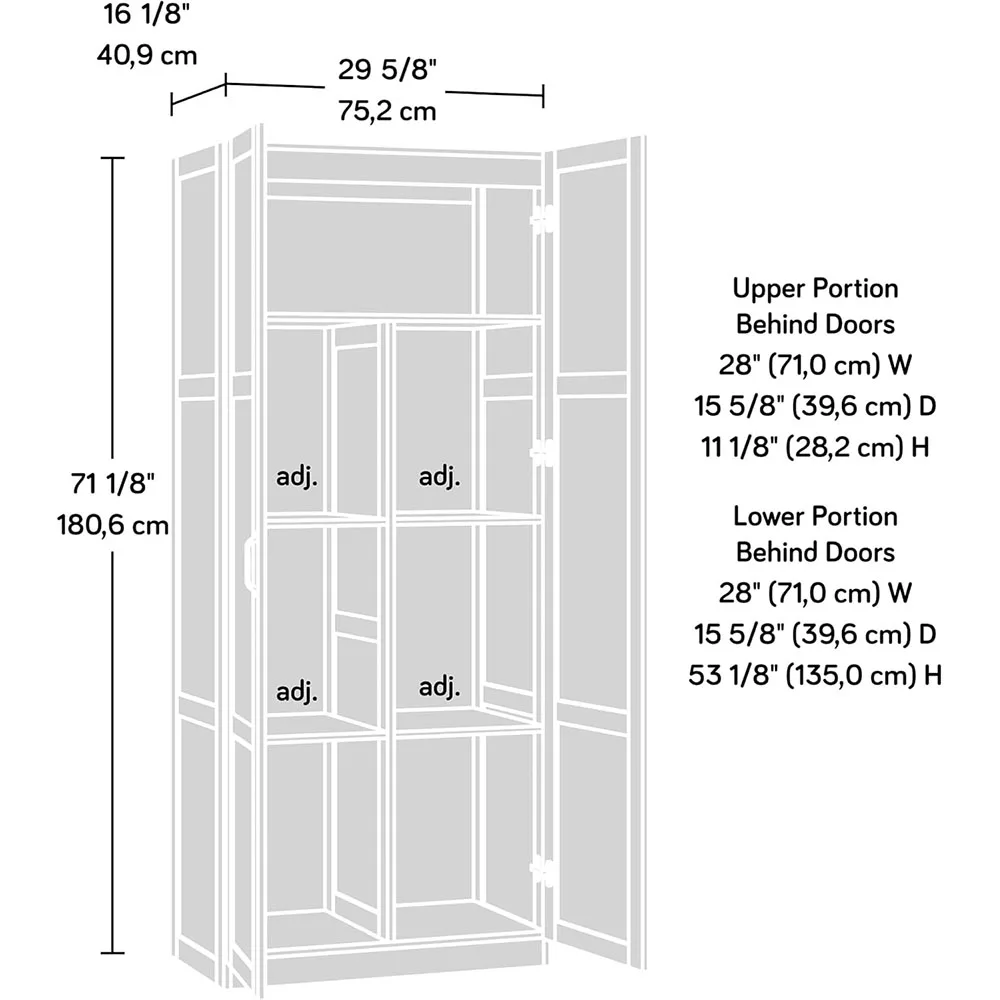 Sauder Highland Oak Finish Pantry Cabinet Wood Storage for Living Room Furniture for Home Use factory