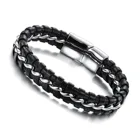 Leatherwear Fashion Superior Quality Hot Sale Men Leather Bracelet