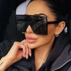 Women 2021 Fashion Custom Oversized Eyewear Big Square Women Glasses PC Colorful Lens Shade Sunglasses 1806