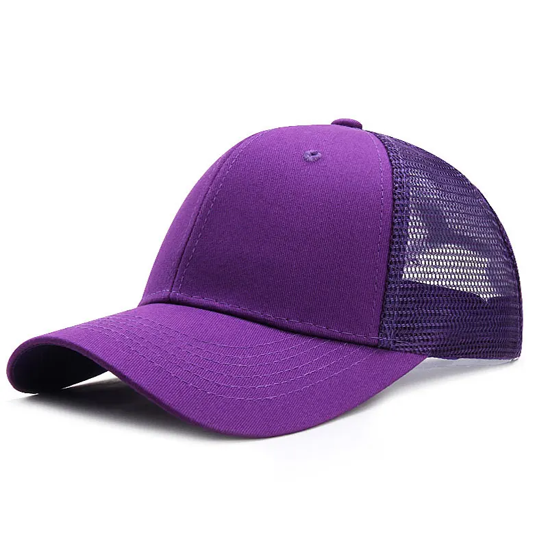 Customized Logo Solid Mesh Unisex Breathable Trucker Hats Custom Printing