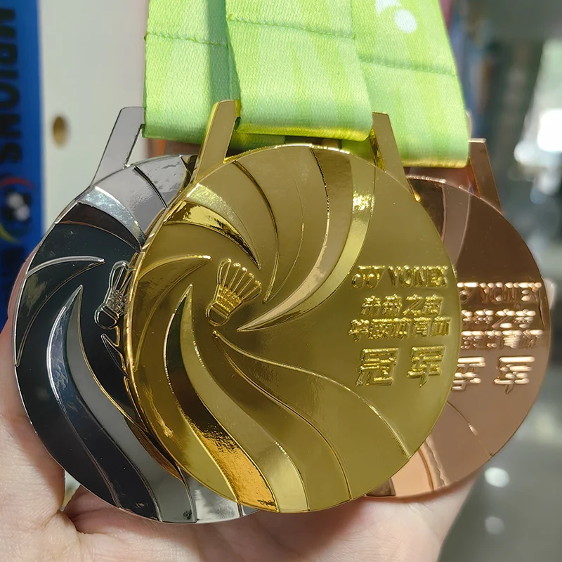 Customization Logo Gold Silver Bronze Metal Sports Medals Award Gold Badminton Champion Medal details