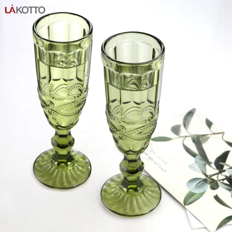 Crystal Wine Glass Goblet OEM Logo Colored Glassware Nordic Wholesale Electroplated Champagne Glass For Wedding