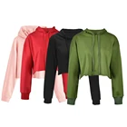 Hoodies For Custome Hoodies Women Custom Logo Printed High Quality Cotton New Designed Crop Hoodies For Women
