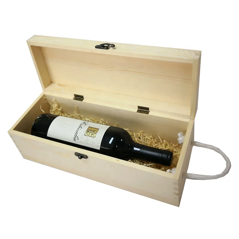 custom cheap wood wine box wooden wine gift box for single
