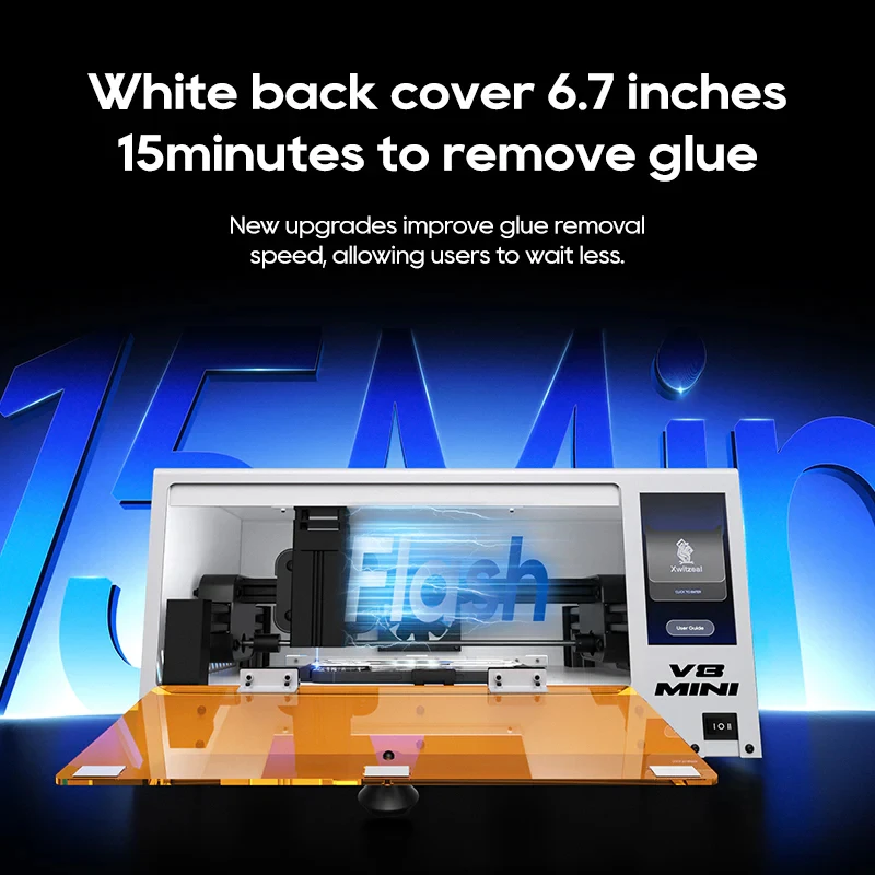 Xwitzeal V8 MINI Phone Back Glass Laser Machine 5W/10W for iPhone 8-17PM Rear Camera Auto Focus Laser Glue Remover Tools
