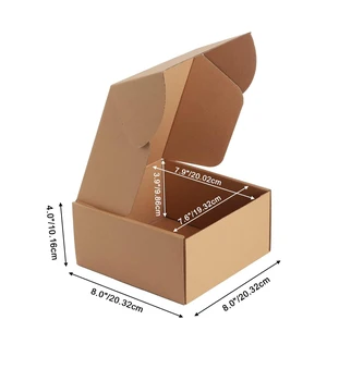 8x8x4 inch Shipping Boxes 100 Pack, Brown Cardboard Gift Boxes with Lids for Wrapping Giving Women Men Presents