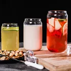 Glass 400ml/14oz Transparent Glass Product Custom Beer Can Shaped Glass With Logo