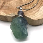 Pendant Wholesale Natural Green Fluorite Crystal Perfume Crystal Bottle Pendant Necklace Healing