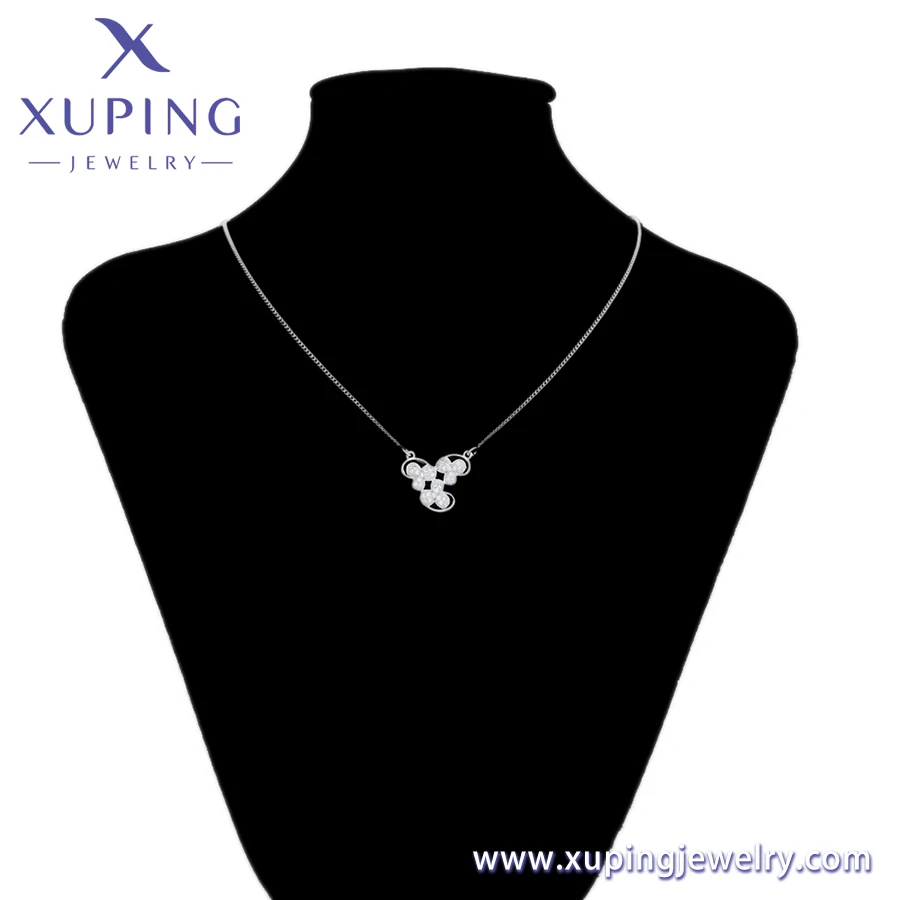 41954 xuping jewelry fashion Christmas necklace platinum plated Elegant pendant necklace stainless steel necklace