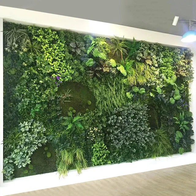 Backdrop Decorative Mur Vegetal Plant Wall Tropical Artificial Green Grass Wall mur vegetal fake vegetation wall