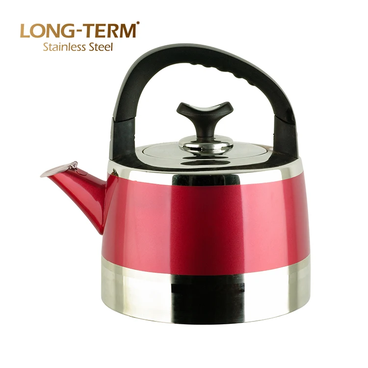 whistling kettle High quality color painting 2.5L stainless with black nylon handle whistling kettle