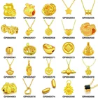 Necklace 18k Pendant 24k Pure Gold 3D Hard Gold Classic Charms Heart Pendant Necklace Women's Jewelry