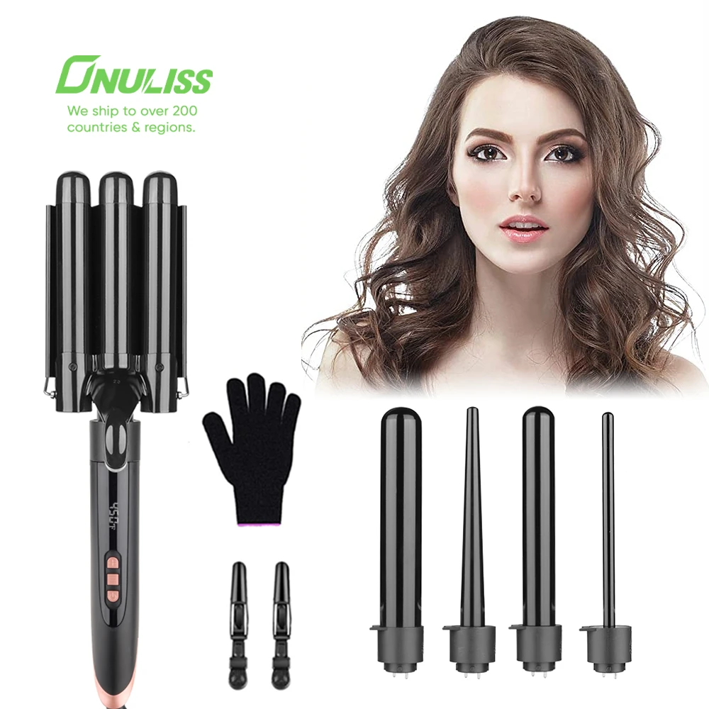 Amazon Hair Curler Automatic 5 In 1 Hair Styler Hot Iron Comb Hair  Straightener Curler Rollers 3 Barrel 360 Rotating Curling - Buy Automatic Hair  Curler,Hair Styling Tools 3 Barrel Curling Iron
