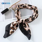 Silk Leopard Scarf Neck Scarf Styles New Fashion Silk Head Warp Leopard Square Pocket Neck Scarf