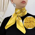 Scarf Scarf New Women Silk Scarf Square Headband Foulard Lady Shawls Wraps Print Office Small Neck Scarves