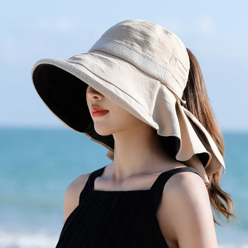 messy bun beach hat