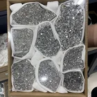Gemstone High Quality Electroplated Silver Crystal Cluster Gemstone Healing Stones Raw Crystal Box