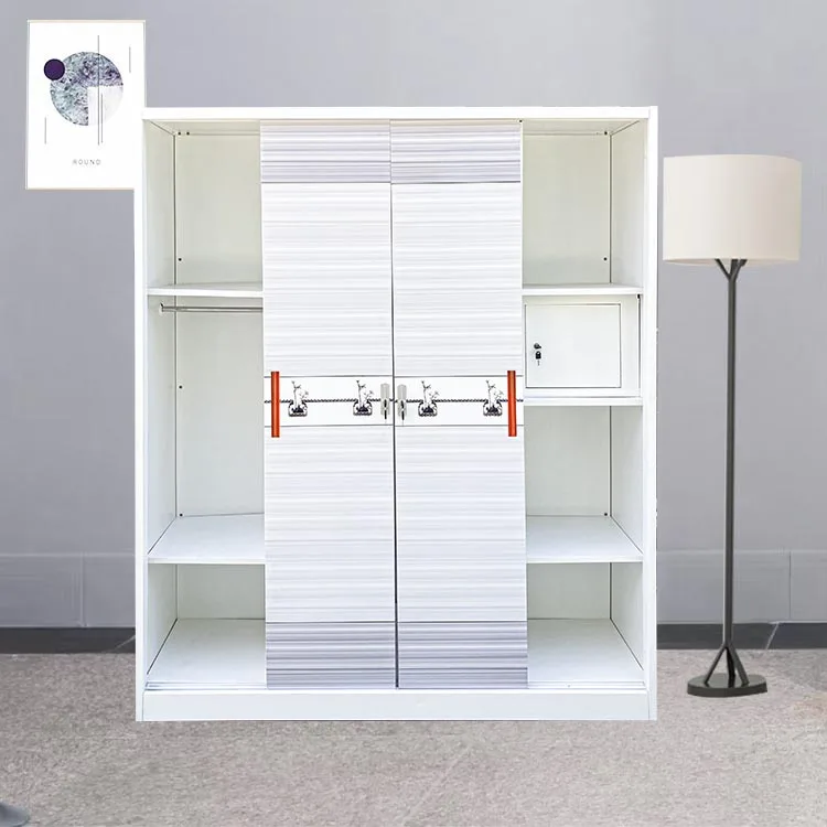 Bedroom Furniture Steel Closet Wardrobe/Metal Iron Almirah/Small Wardrobe Designs