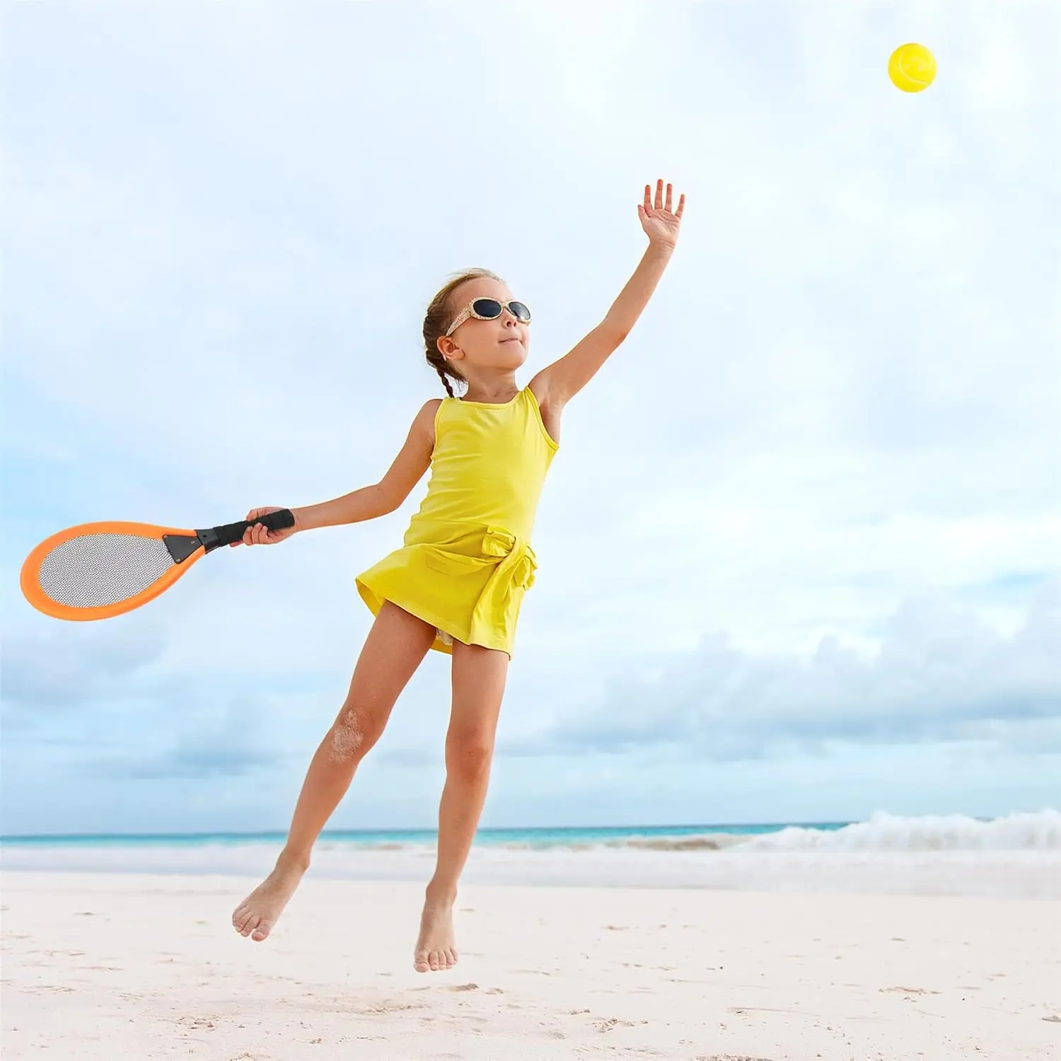 product soft tennis badminton set for kids beginners with lightweight rackets 1 foam ball and shuttlecocks indoor outdoor backyard game-5