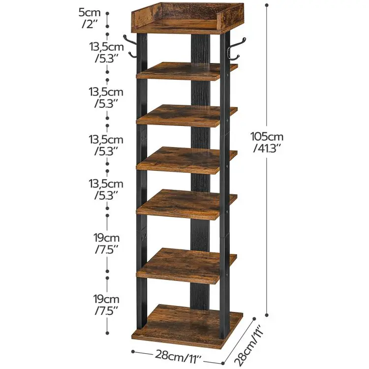 Wholesale Slim 8 Tier Layer Vertical Shoe Racks Tall Narrow Shoe Stand Storage Shelf Space Saving Shoes Organizer