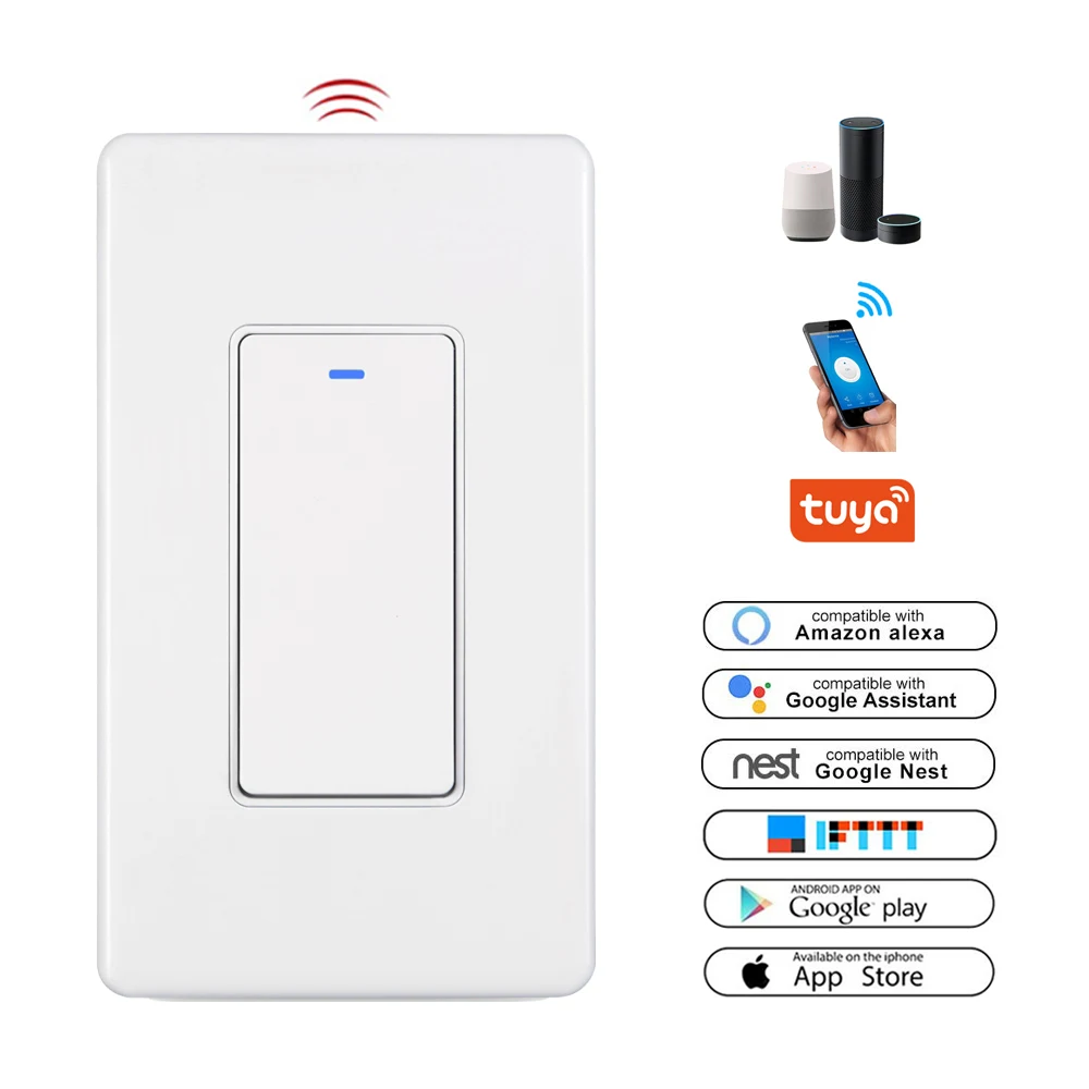 Requires Neutral Wire Easy In-Wall Installation Control Light Remotely via App Smart Switch NaamaSmart WiFi Light Switch Compatible with Alexa and Google Home No Hub Required