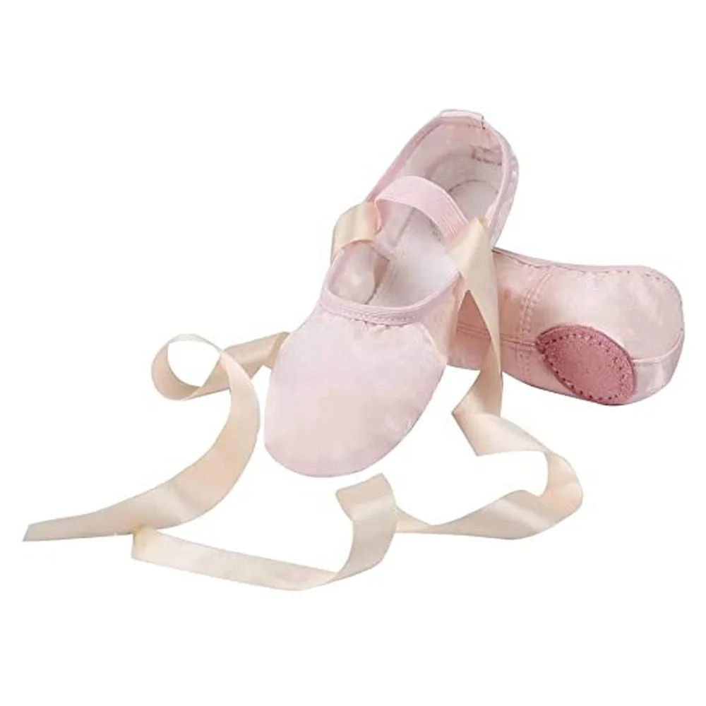 Zapatos De Baile De Ballet Para Niñas Y Niños,Zapatillas De Ballet De Rosa Suave,Suela Plana Con Cinta,De Colores Lisos,Para La Ue Y Ee. Uu. - Buy Zapatos De Ballet,Zapatos De Ballet