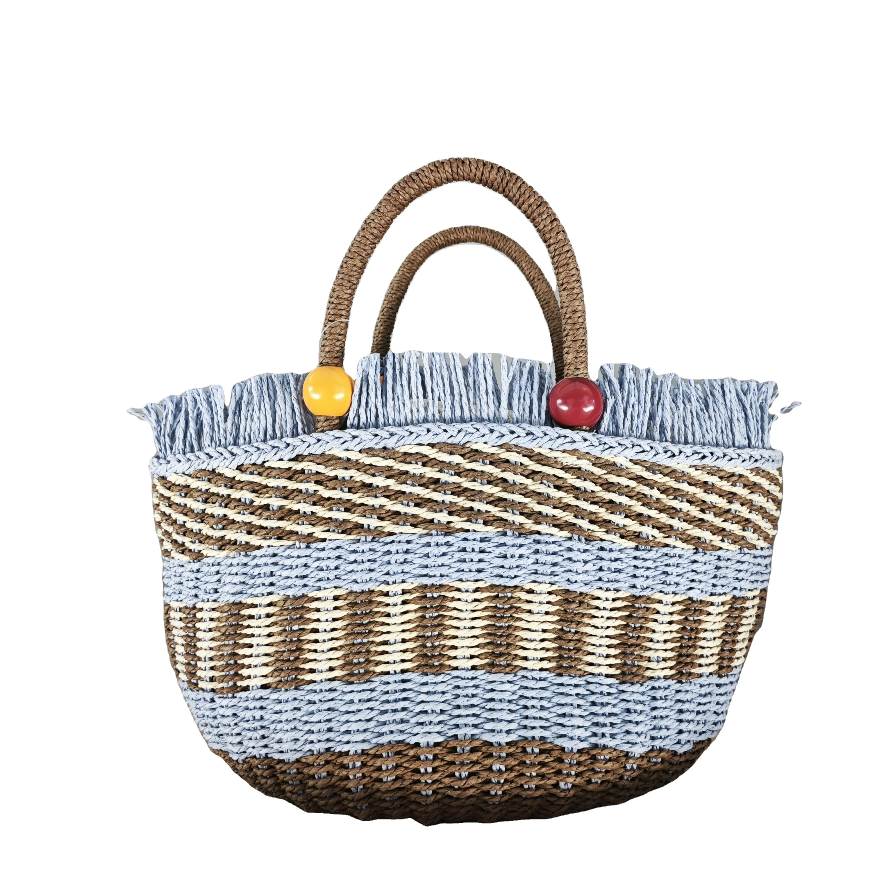 New wholesale woven paper rope bag handbag beach bag crochet bag