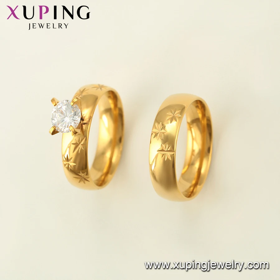 R-149 xuping jewelry Classic style simple and elegant printing diamond engagement wedding ring set