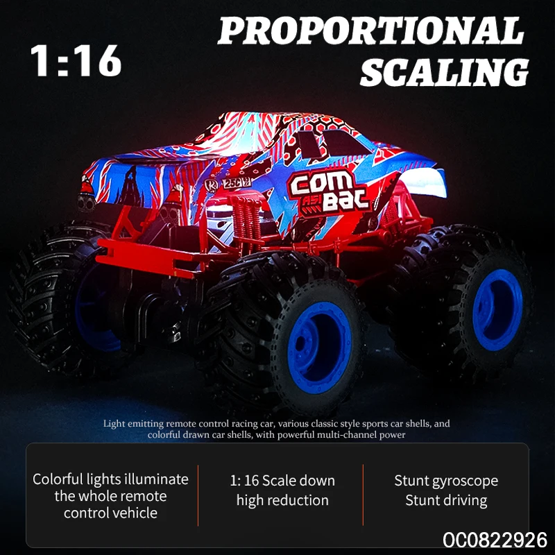 2.4g rc 1:16  car off road 4wd for adults with high speed with light music