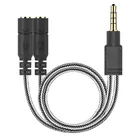 Stereo Onlyoa 3.5mm 20cm Stereo AUX Jack 1 Female To 2 Male Y Mic Splitter Earphone Microphone Audio Cable Adapter