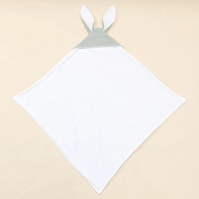 2023 Cute Animal Long Ear Bunny Soft Newborn Wrap Blankets Bath Poncho Towel Kids Baby Muslin Hooded Bathrobe Towel