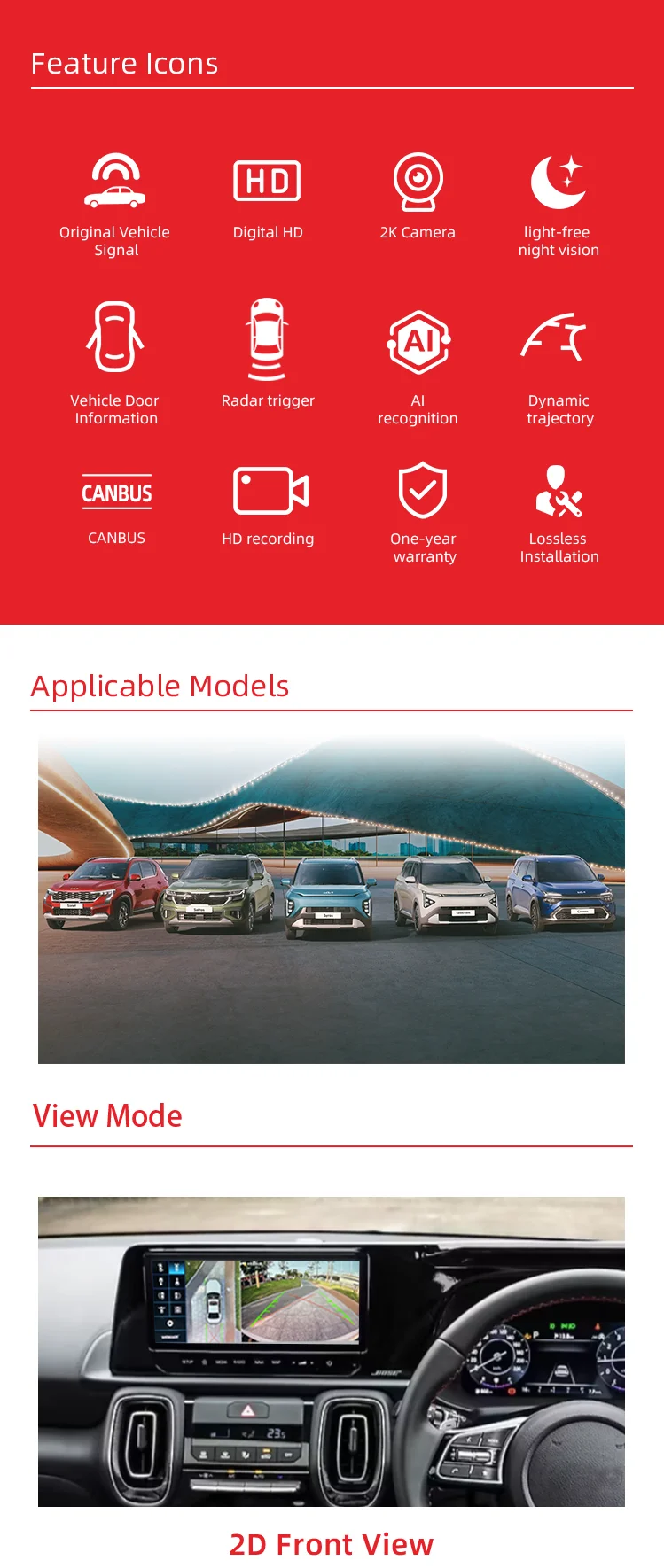 Wemaer 360 Degree Bird View System 4CH Camera Car DVR 2D/3D Surrounding View Car Camera System for Kia Carens Sonet Syros Seltos supplier