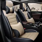Car Seat Cover Red Set Auto Accessories Car Protector Universal Seat Leather Car Seat Cover Red Full Set