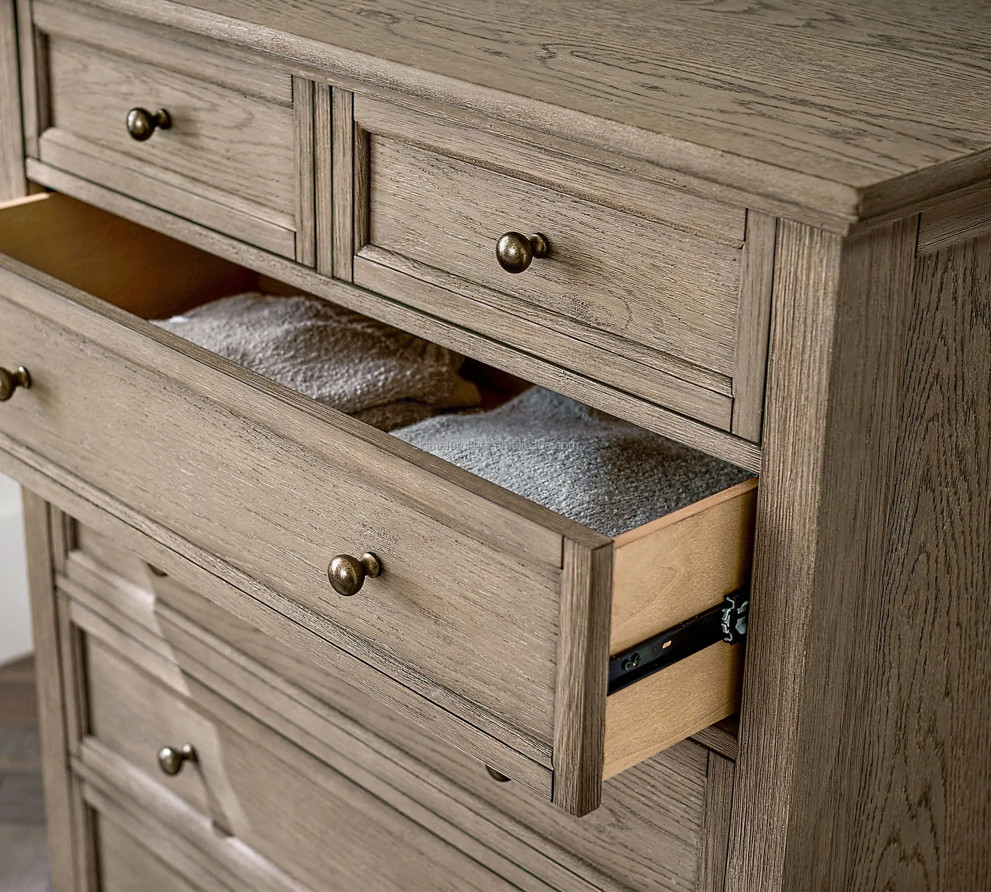 dresser set bedroom furniture oak 6-drawer tall dresser
