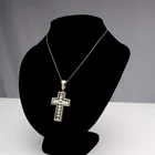 Silver Cz Pave Charm Cz Silver Plated Pendants Classic Gold Plated Silver Cz Pave Cross Charm Pendant Jewelry