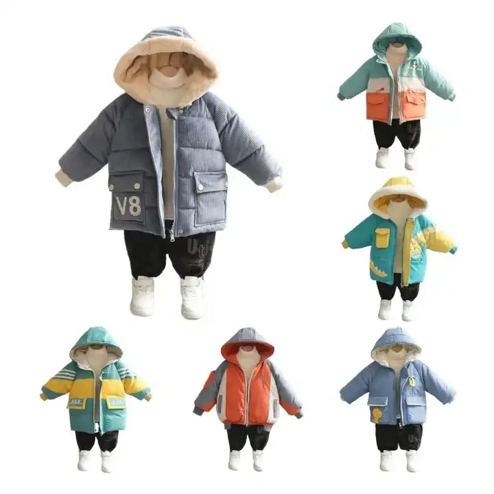 CREATMO US Boy's Winter Parka Water Resistant Hooded Puffer Fleece Lined Jackets Coats