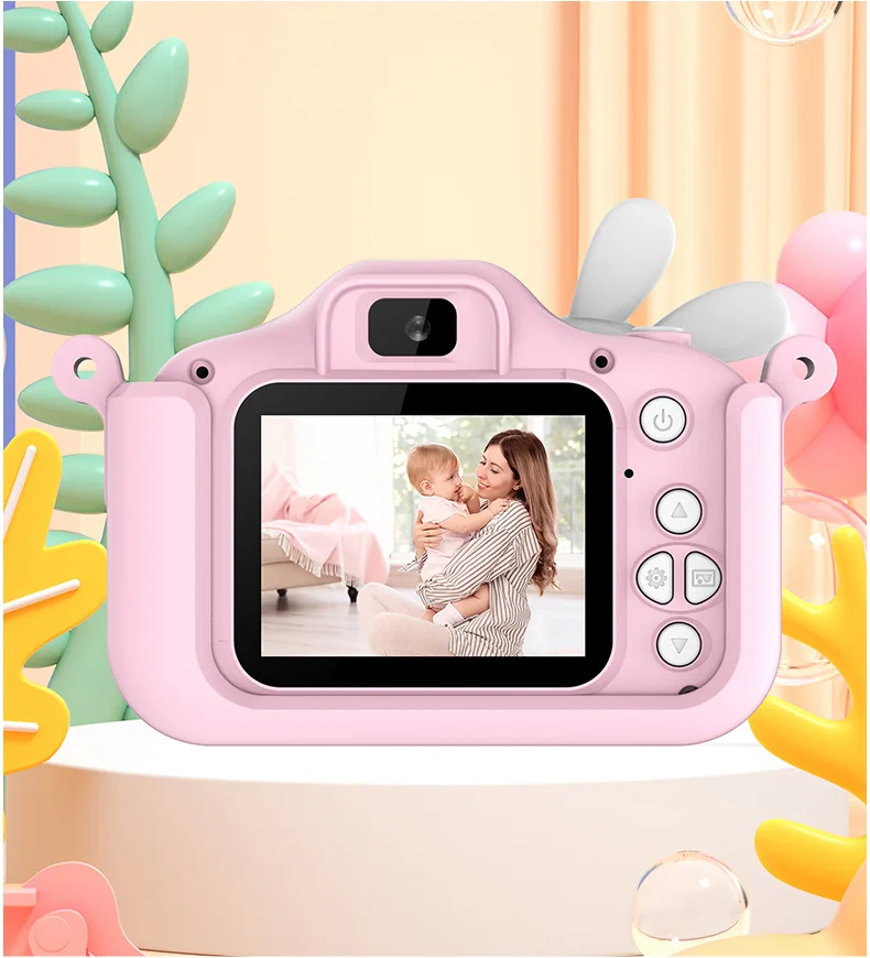 儿童相机1080p高清儿童数码摄像机内置游戏可爱卡通迷你相机礼品玩具