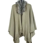 Shawl Excellent European Style Collar Winter Hand Knit Wool Shawl Sweater With Custom Oem