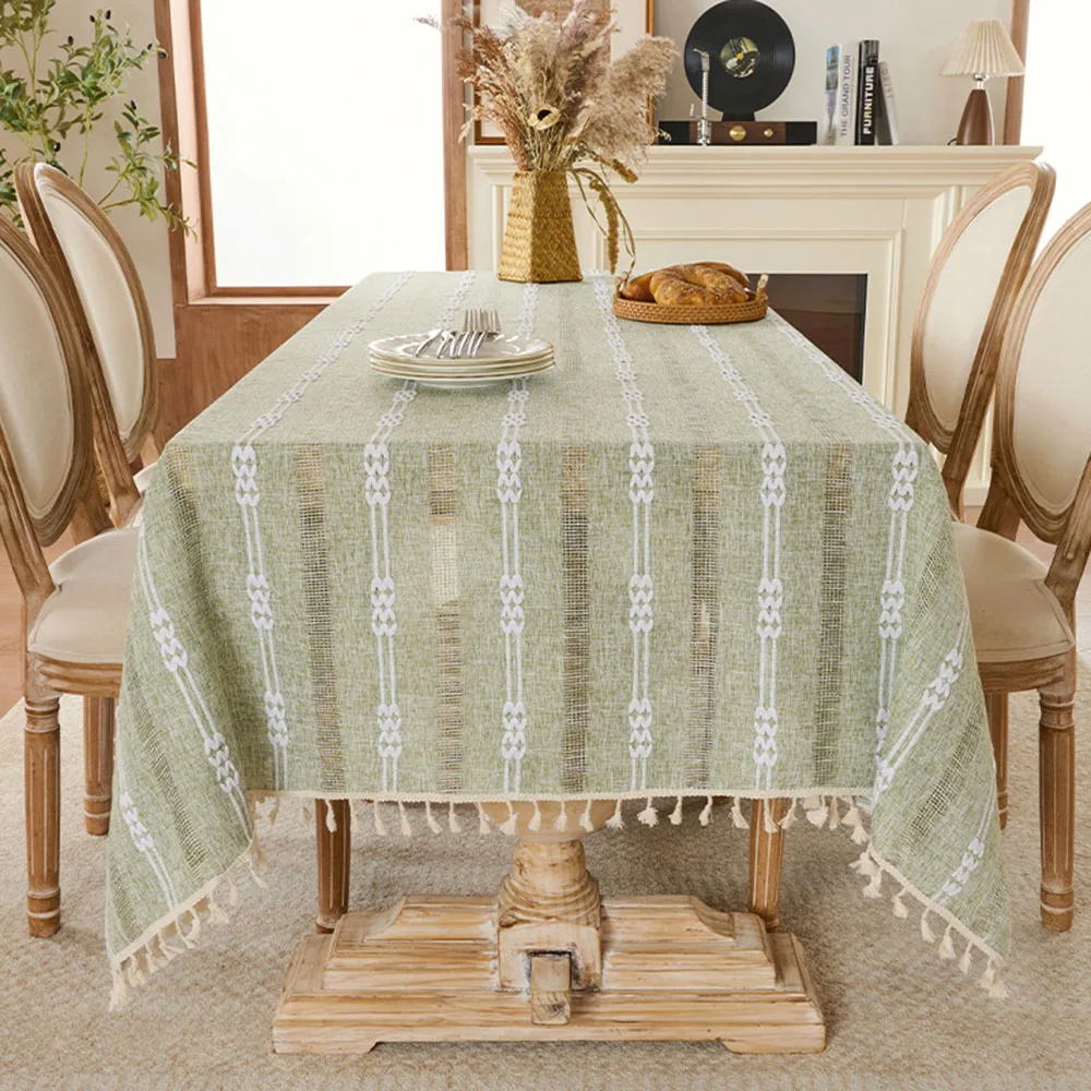 Pure Plain Color Light Luxury Anti-skidding Living Room Canteen Rectangle Household Polyester Fiber Tablecloth