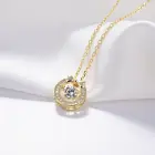 Necklaces Free Shipping Zircon Heart Round 925 Sterling Silver Gemstone Jewelry Necklaces
