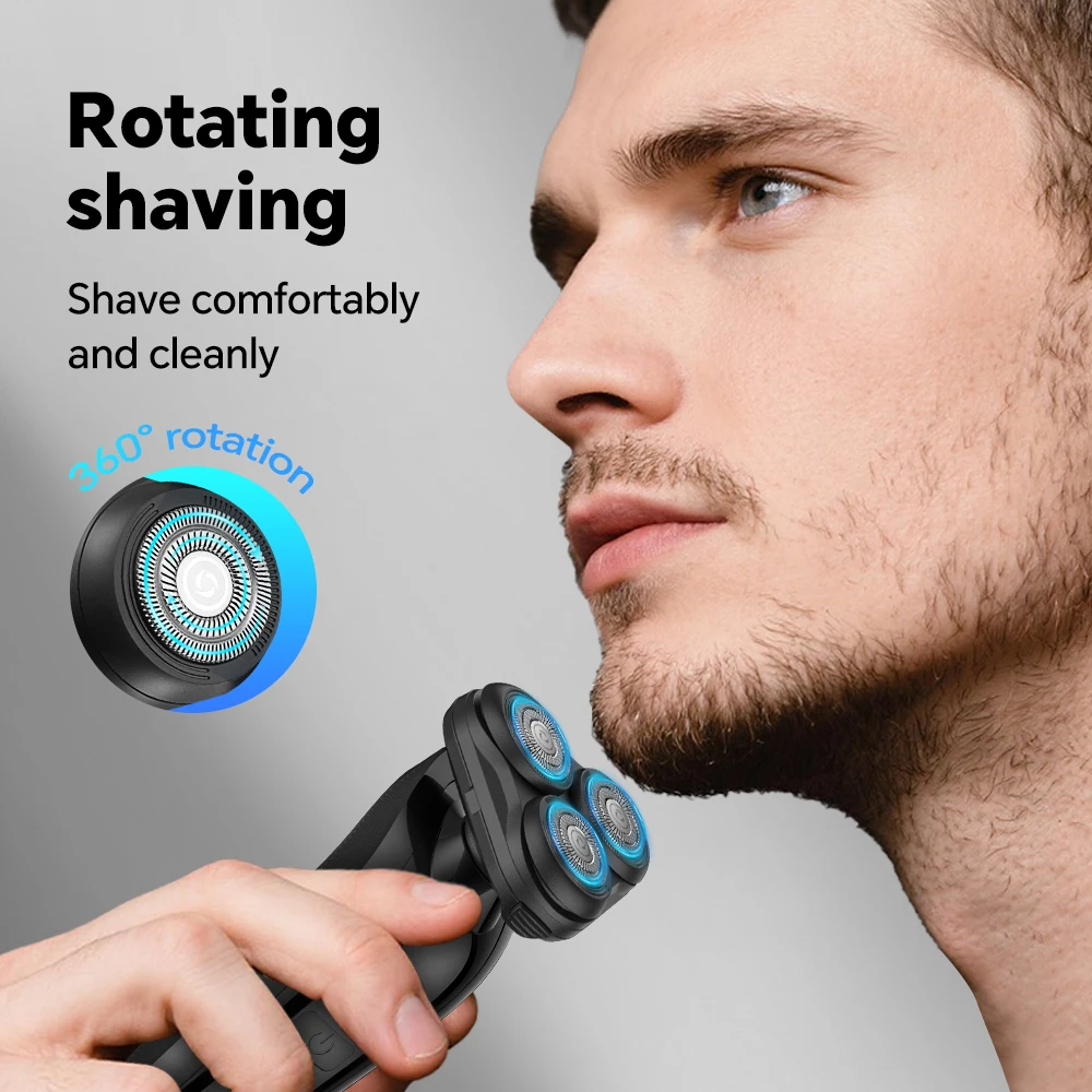 Three-Blade Stainless Steel Rotary Electric Shaver Waterproof Blade with TYPE-C Charging Floating Design for Household RV Use manufacture