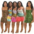 Summer Women Clothes KDA8025 Summer Sexy Colorful Leopard Spaghetti Strap Bodycon Dress Women Clothes