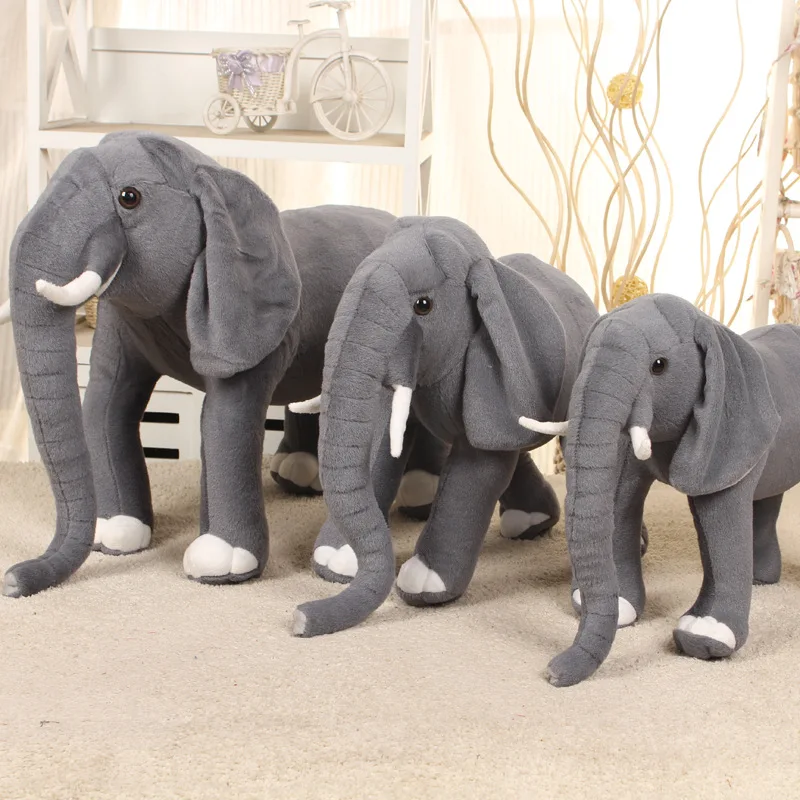 37cm Lovely Pretty Standing elephant toy lively Simulated Stuffed Animals model doll Kids Plush doll Children toys gift