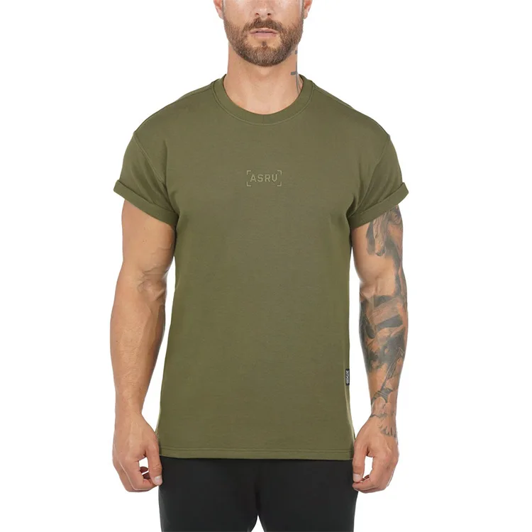 Wholesale Muscle Fit Army Green Roll Up 