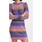 Tie Dye OEM/ODM Tie Dye Dress Gradient Rainbow Casual Loose Long Sleeve Dress