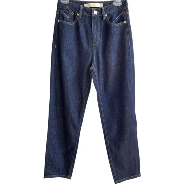 Pants Blue Washed Denim  100%Cotton Fitting  Women Jeans