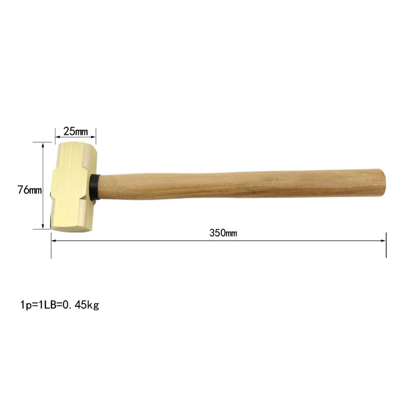 Wooden Handle Non - Sparking sharp Brass Copper Sledge Hammers Hammer for Use in Flammable and Explosive Places details